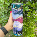 Purple Marble Gold Glitter 20oz Tumbler