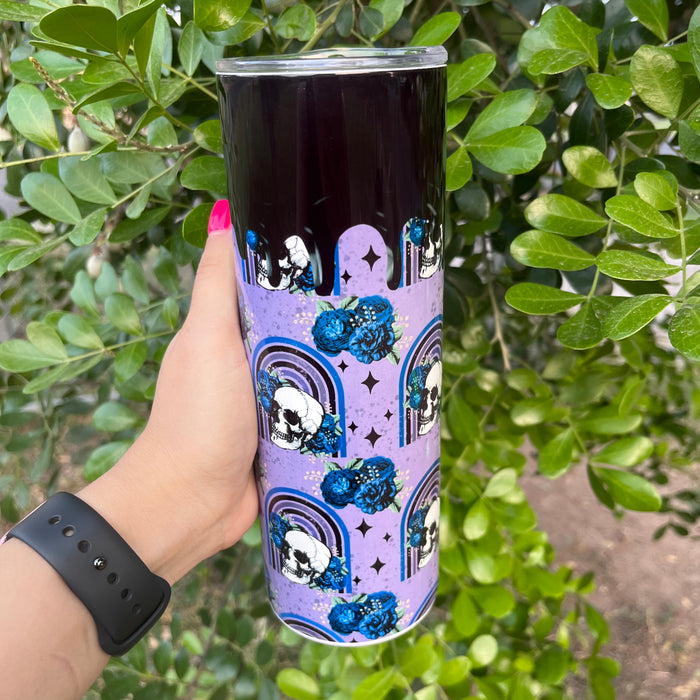 Purple Skull Blue Rainbow 20oz Tumbler