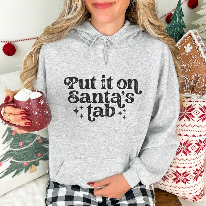 Put it on Santa's Tab Funny Christmas Women's Graphic Hoodie