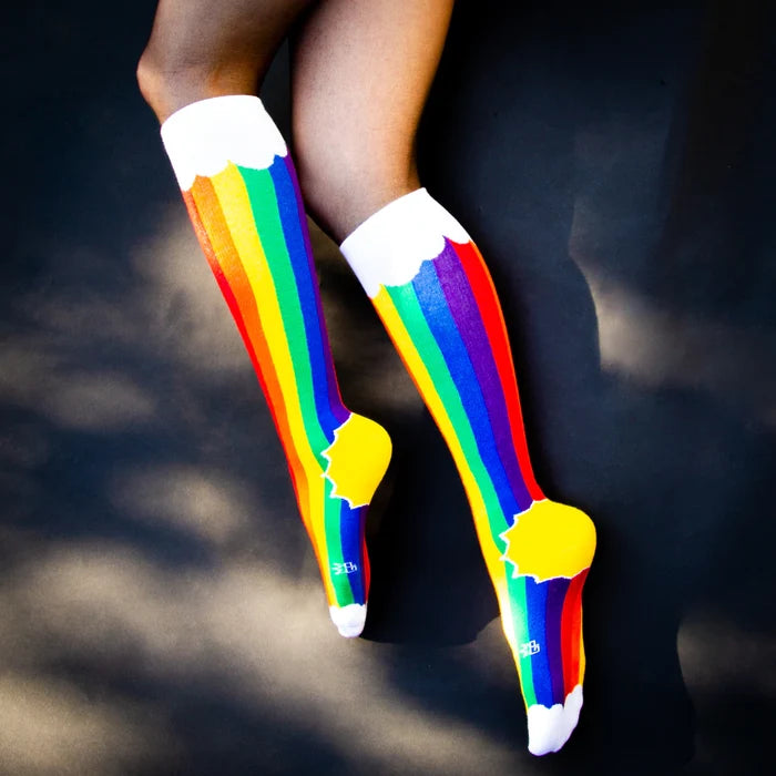 Rainbow Clouds Knee Socks