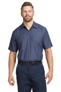 Red Kap Short Sleeve Striped Industrial Work Shirt