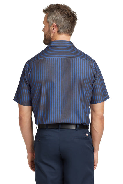 Red Kap Short Sleeve Striped Industrial Work Shirt