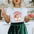 Retro Christmas Vibes Checkered Santa Women's T-shirt - Trendznmore