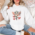 Retro Cowboy Cupid Western Valentine's Day Graphic Hoodie