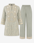Sage embroidered kurta and pant set