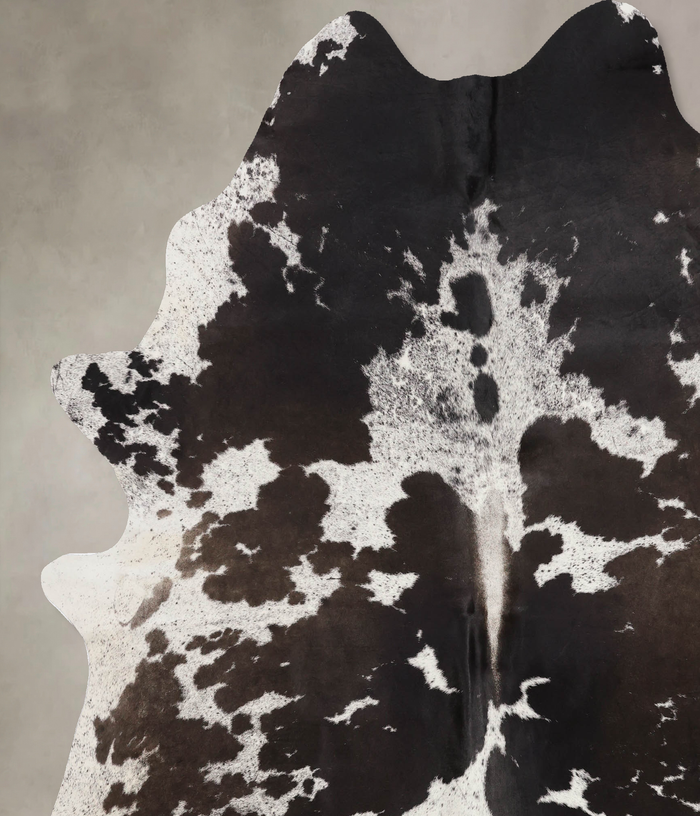 Salt and Pepper Black Cowhide Rug #B10912