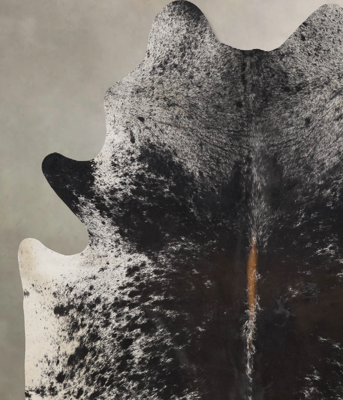 Salt and Pepper Black Cowhide Rug #B10906
