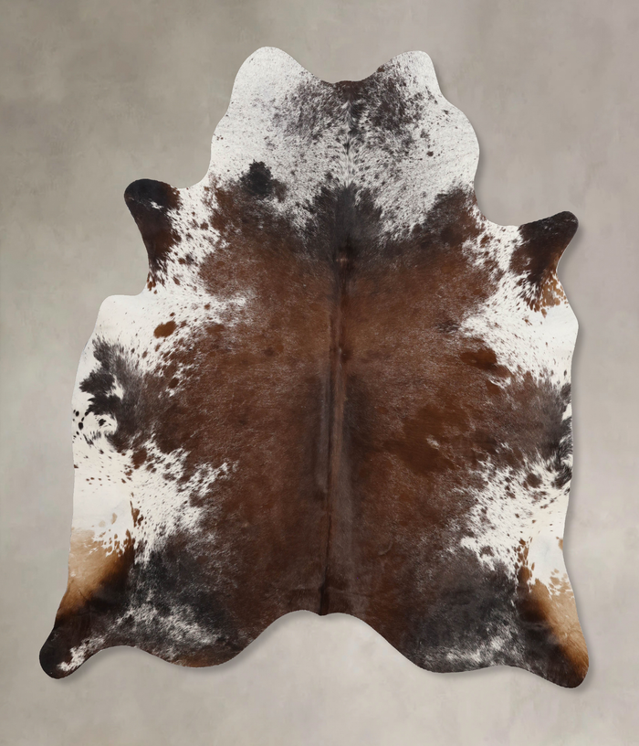 Salt and Pepper Brown Cowhide Rug #B10904