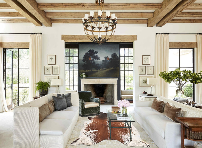 Salt and Pepper Brown Cowhide Rug #B10905