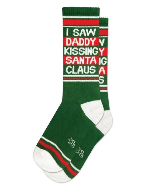 Saw Daddy Kissing Santa Gym Socks