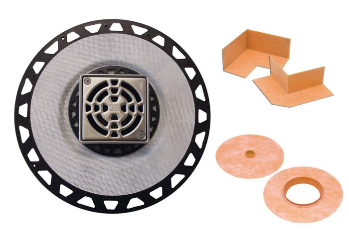 Schluter KERDI-DRAIN 2" ABS with 4" Stainless Steel Square Drain