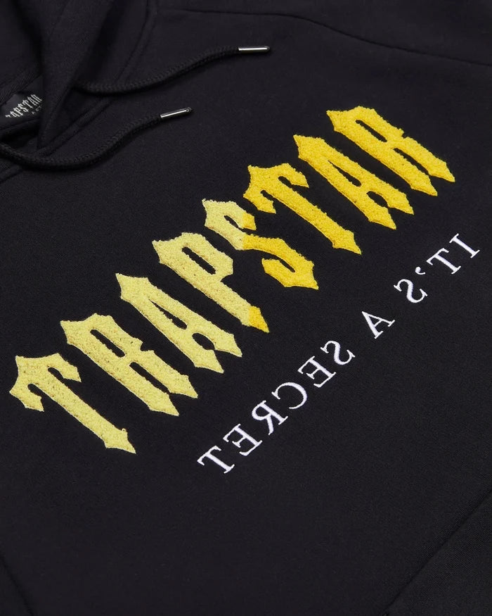 Set Trapstar Decoded Chenille Hooded Tracksuit Black/Yellow TRAPSTAR Dresy