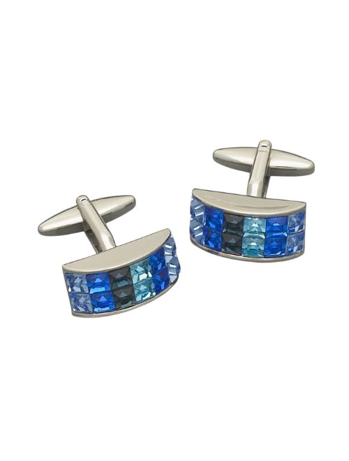 Shades of Blue Crystals Cufflink