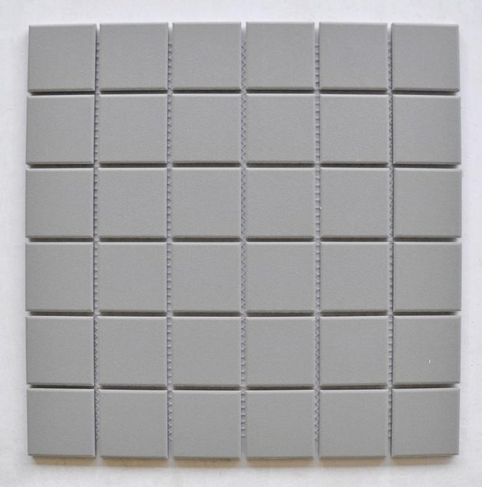 Silver 2x2 Porcelain Mosaic Tile 12x12 Sheet