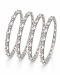 Silver crystal bangles set of four