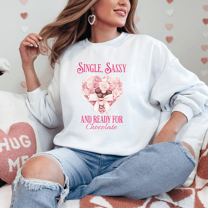 Single Sassy Valentine's Day Graphic Sweatshirt - Trendznmore