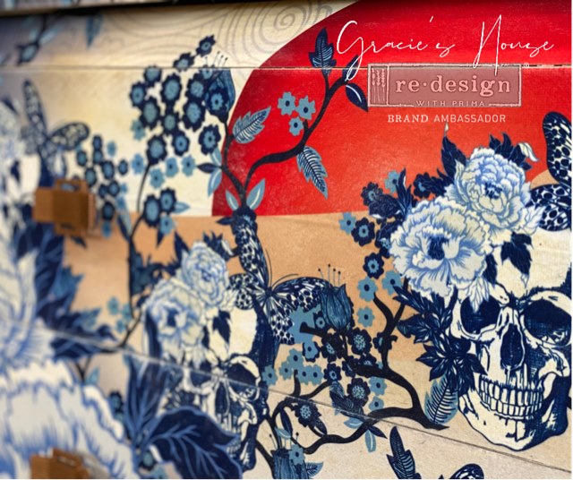 Skull Chinoiserie - Cece ReStyled  Mulberry Decoupage Paper - Piglet's Closet