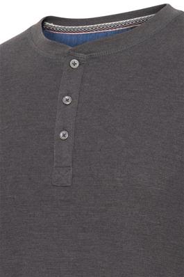 Solid Colour Waffle Knit Henley