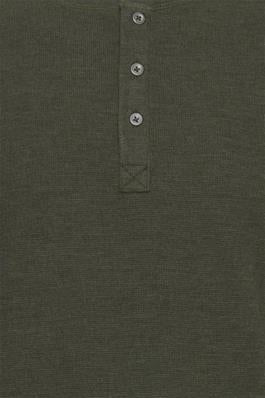 Solid Colour Waffle Knit Henley