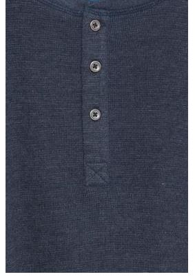 Solid Colour Waffle Knit Henley