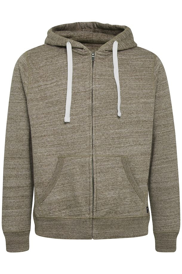 Solid Colour Zip Hoodie - Forest Green
