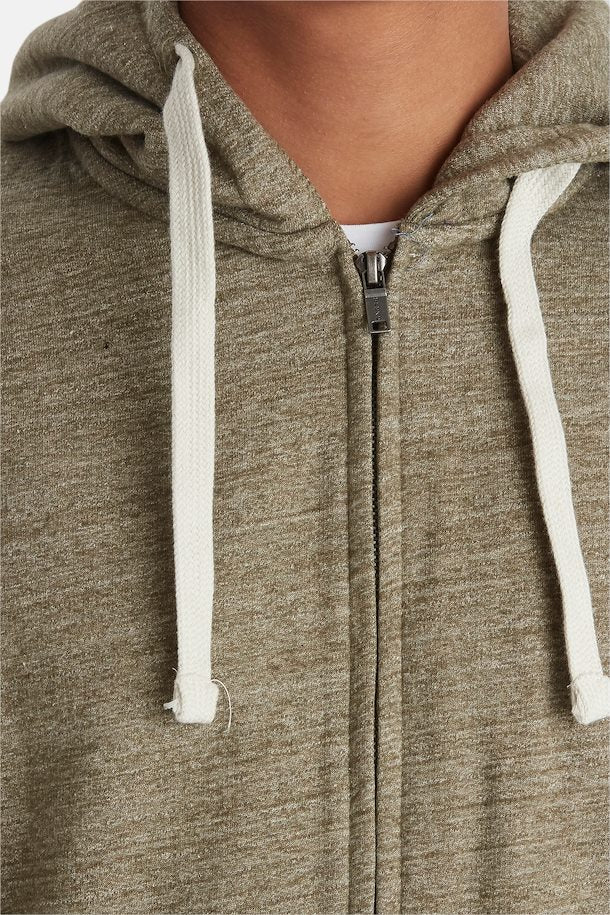 Solid Colour Zip Hoodie - Forest Green