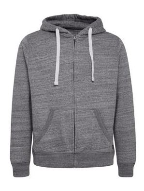 Solid Colour Zip Hoodie - Pewter Grey