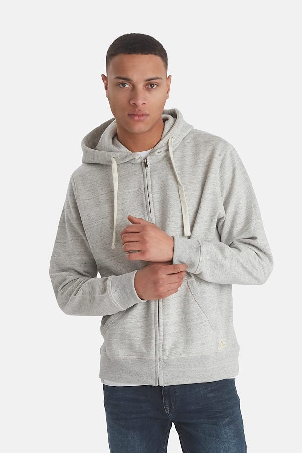 Solid Colour Zip Hoodie - Stone Mix