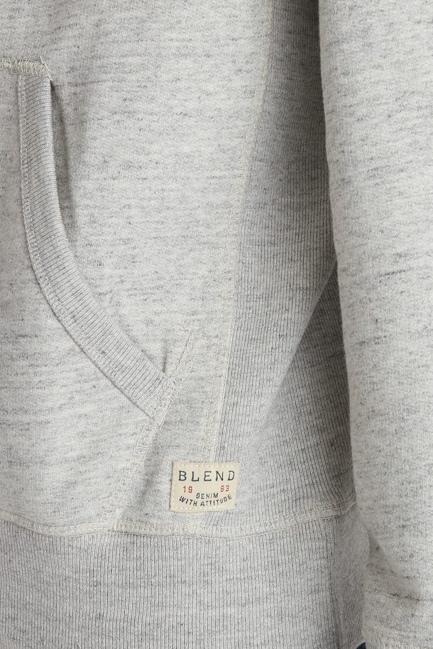 Solid Colour Zip Hoodie - Stone Mix