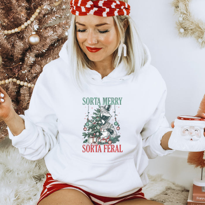 Sorta Merry Sorta Feral Christmas Women's Hoodie - Trendznmore