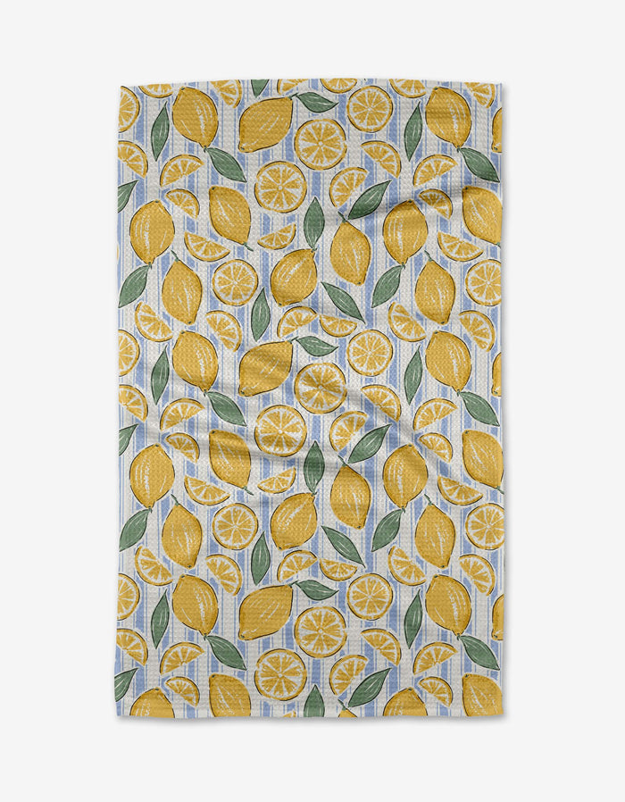 Sour Lemon Stripes Tea Towel