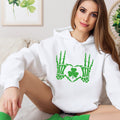 St. Patrick's Day Lucky Heart Skeleton Hands Hoodie - Trendznmore