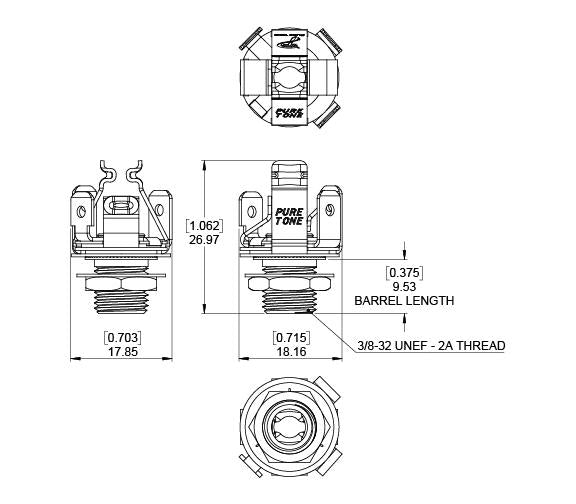 STEREO Pure Tone Multi-Contact 1/4″ Output Jack - AP Intl