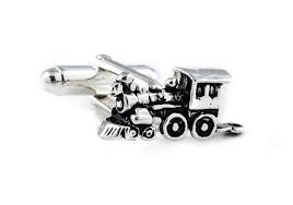 Sterling Silver Train Cufflinks