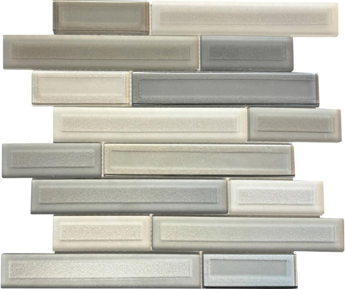 Stormcloud Linear Glass Mosaic Tile 12x12 Sheet