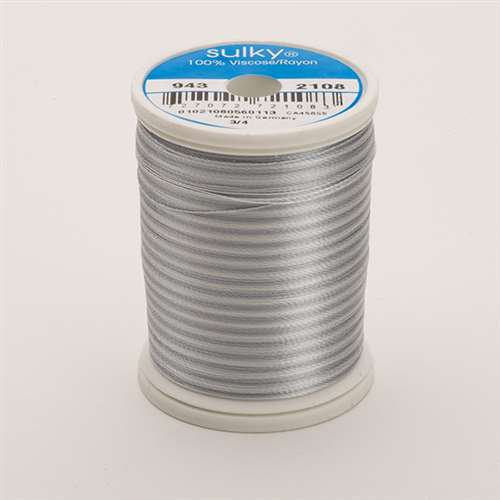 Sulky 40 wt 850 Yard Rayon Thread - 943-2108 - Silv/Gray Var