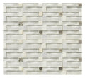 Super White Wavy Glass Metal and Stone Mosaic Tile 13x11 Sheet