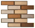 Tan Blend 2x6 Mirror Glass Mosaic Tile 12x12 Sheet