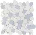Thassos White and Blue Celeste Marble Mosaic Tile 12x12 Sheet