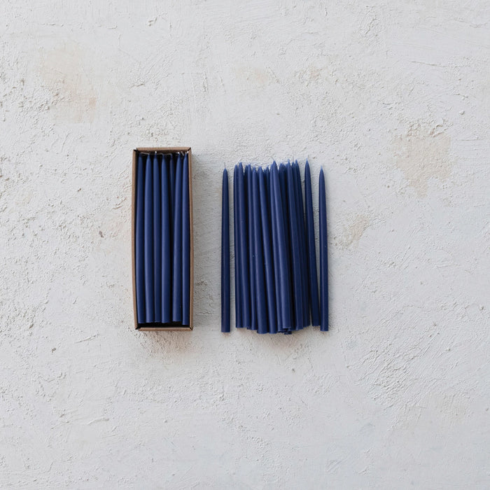 Thin Taper Candles -Navy