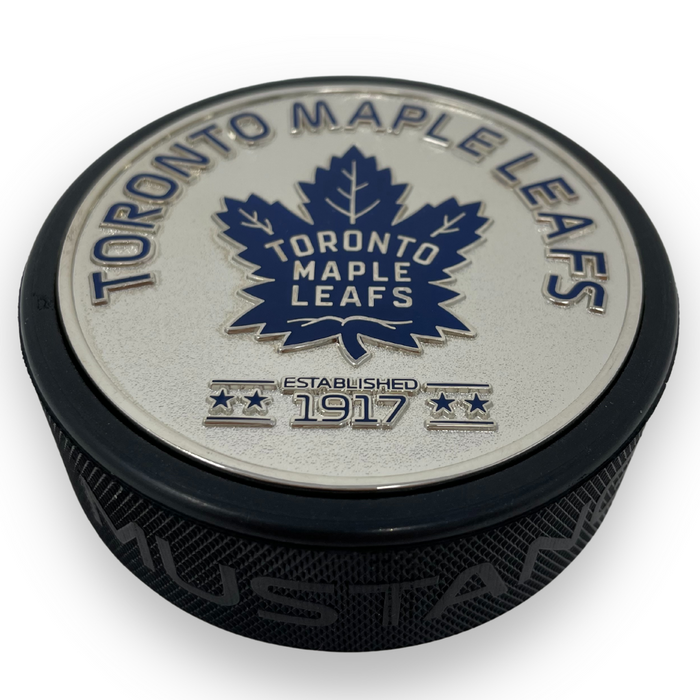 Toronto Maple Leafs Puck - Established Silver Medallion