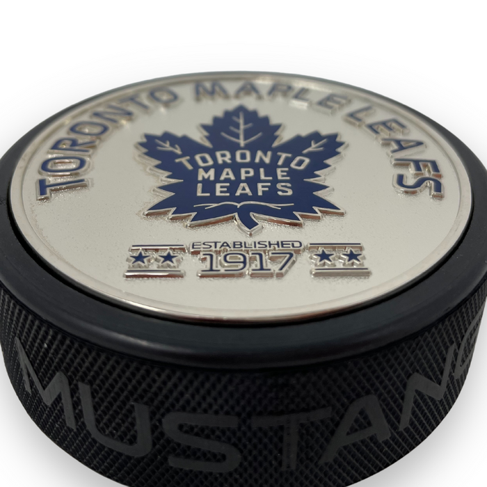 Toronto Maple Leafs Puck - Established Silver Medallion