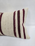 Turkish Hemp Pillow Cushion Natural Cream Black Pillow Cushion Cover 16" x 24" #9103