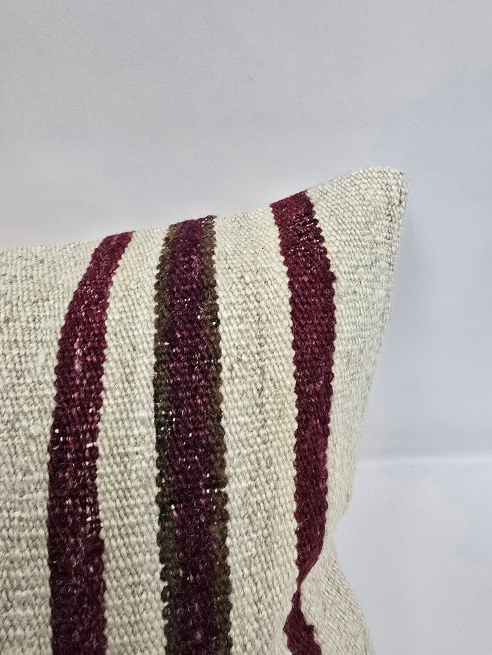 Turkish Hemp Pillow Cushion Natural Cream Black Pillow Cushion Cover 16" x 24" #9103