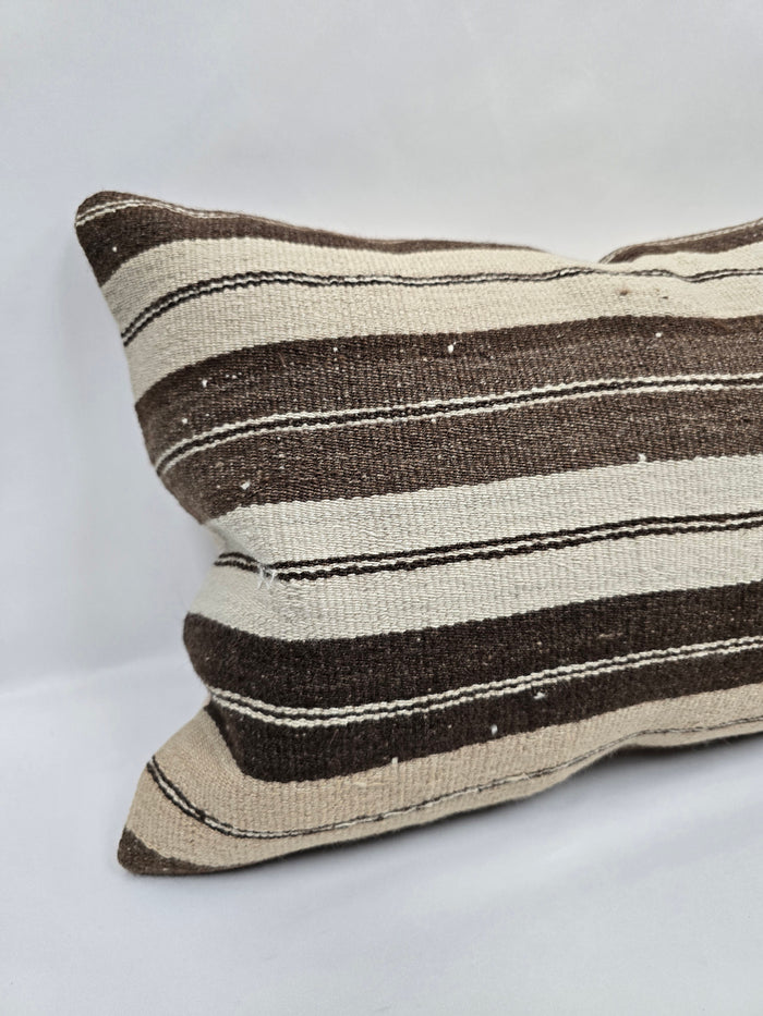 Turkish Hemp Pillow Cushion Natural Cream Brown Pillow Cushion Cover 16" x 24" #9121