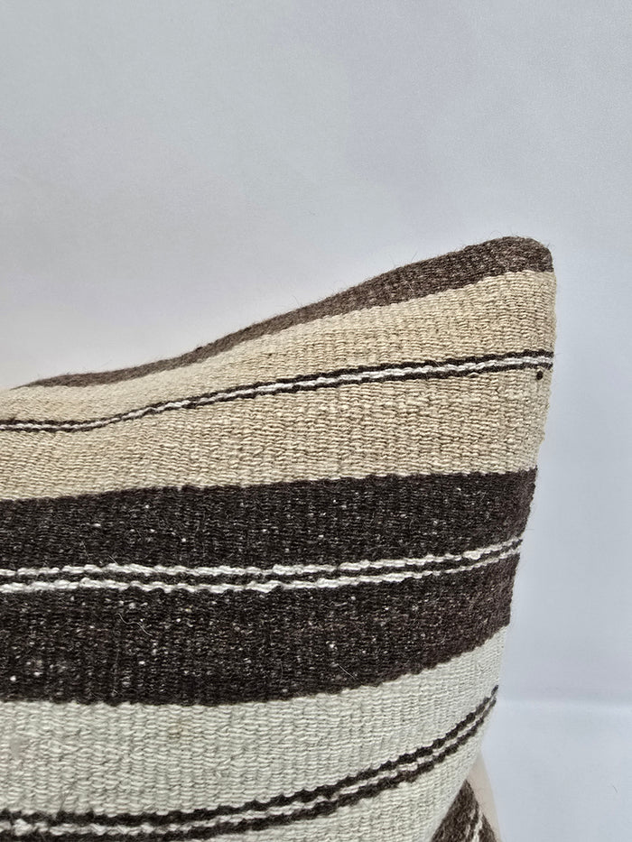 Turkish Hemp Pillow Cushion Natural Cream Brown Pillow Cushion Cover 16" x 24" #9120