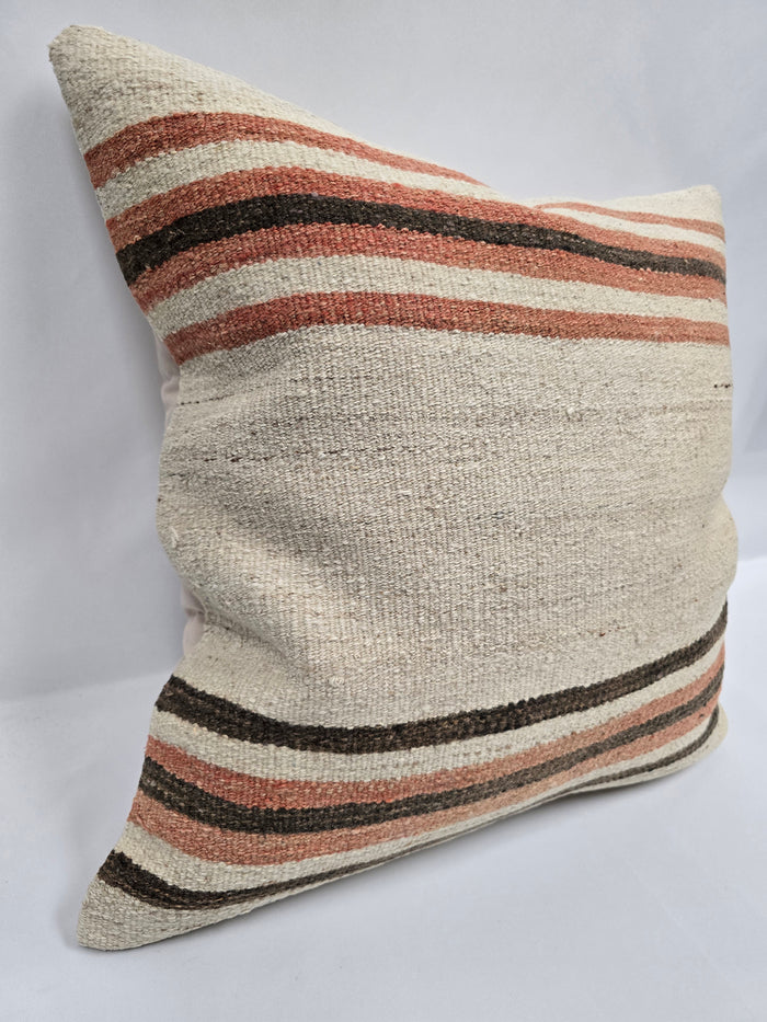 Turkish Hemp Pillow Natural Brown Pink Beige Pillow Cushion Cover 24" x 24" #9209