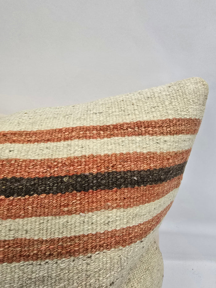 Turkish Hemp Pillow Natural Brown Pink Beige Pillow Cushion Cover 24" x 24" #9209