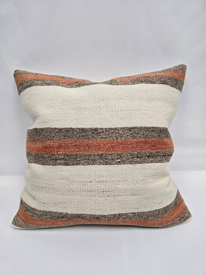 Turkish Hemp Pillow Natural Orange Brown Beige Pillow Cushion Cover 24" x 24" #9207