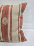 Turkish Hemp Pillow Natural Red Beige Yellow Pillow Cushion Cover 24" x 24" #9219